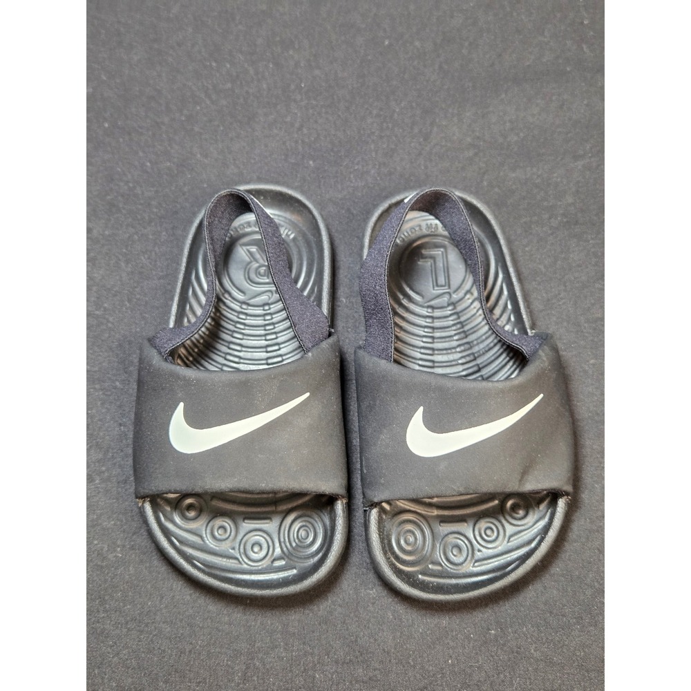 Nike Kawa Slide Black White Toddler Sandals BV1094-001 Size 6C NEW!